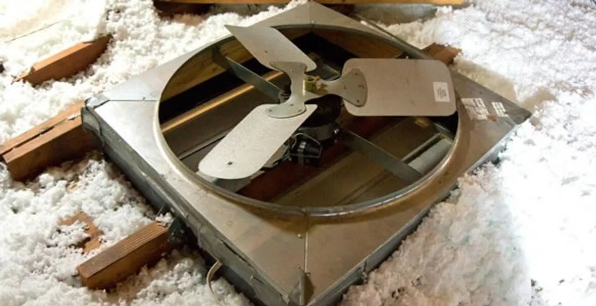 whole house fan installation services with attic-mounted ventilation unit in Long Beach, CA